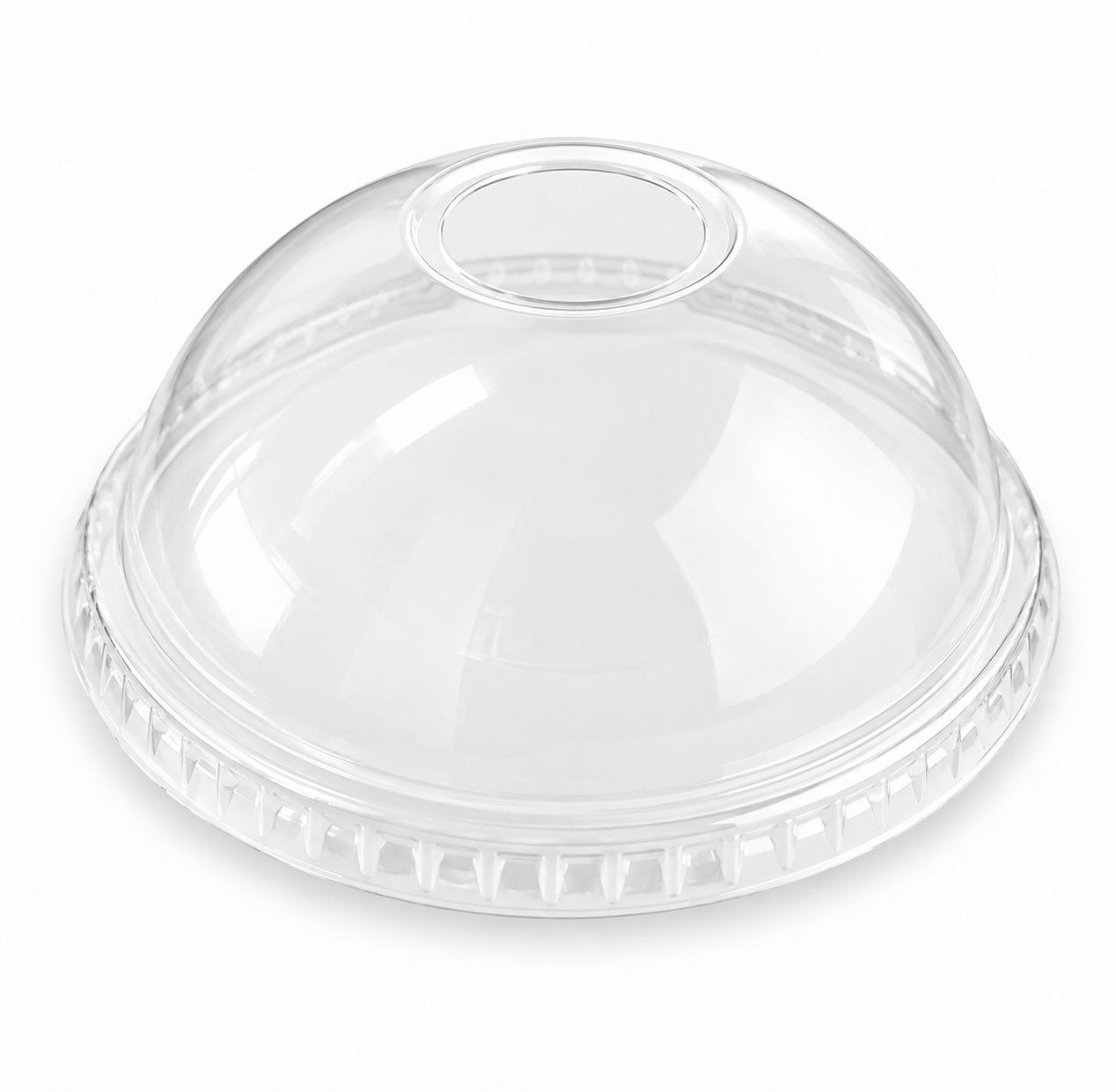 Clear Dome PET Lid With Straw Hole image 1